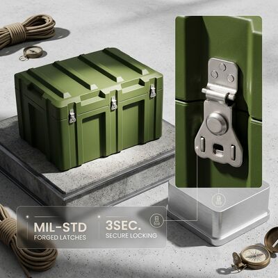 Heavy-Duty LLDPE Rotomolded Tool Box Double-Wall Impact Resistant IP67 Sealed Storage for Construction Jobsite