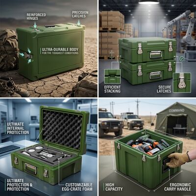 Lockable Rotomolded Tool Box Dual-Hasp Security LLDPE Tamper Resistant Storage for Controlled Equipment Valuable Tools