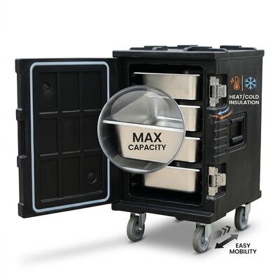 Food Pan Warmer and Cooler 55L Dual-Mode Thermoelectric Insulated Carrier Active Temperature Control DC