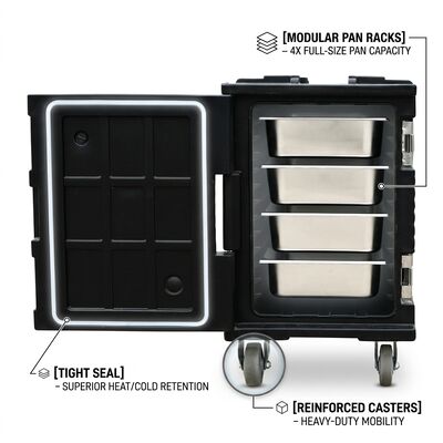 Catering Food Pan Carrier 65L Top-Loading Insulated Thermal Box for Professional Event Banquet Service
