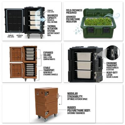 82L Insulated Food Pan Carrier Rotomolded Thermal Box for Catering Hot Cold Food Transport