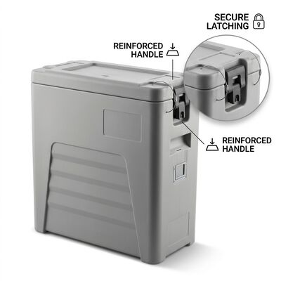 Front Loading 50L Insulated Food Transport Container with Nylon Latches Rotomolded Catering Box
