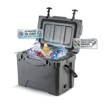 28L Rotomolded Cooler Box Portable Outdoor Ice Chest Food Grade LLDPE Camping Fishing Cooler