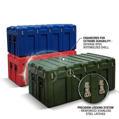 Wheeled 1200mm Rotomolded Tool Box IP65 Waterproof Long Equipment Transport Case LLDPE Military