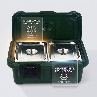 Stackable 110L Military Food Transport Box for Defense Bulk Ration Procurement