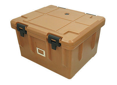 Detachable Lid 65L Wheeled Insulated Food Transport Container Four Caster Rotomolded Catering Box