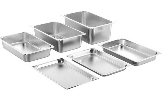 1/4 2/4 Stainless Steel Food Pan , 201 304 Stainless Steel GN Container