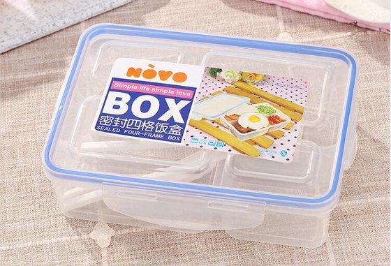 Food Grade PP Reusable Plastic Lunch Containers Lightweight Portable Cute Divider