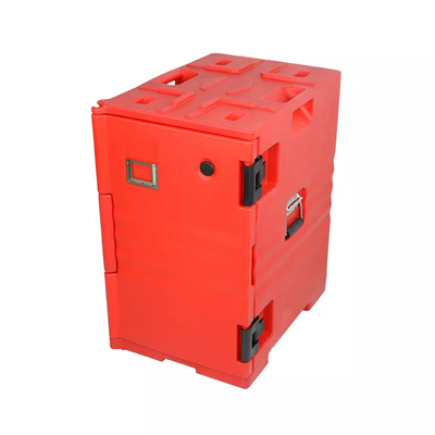 90L Red LLDPE Insulated Food Pan Carrier With Detachable Lid 63.5*46*64cm