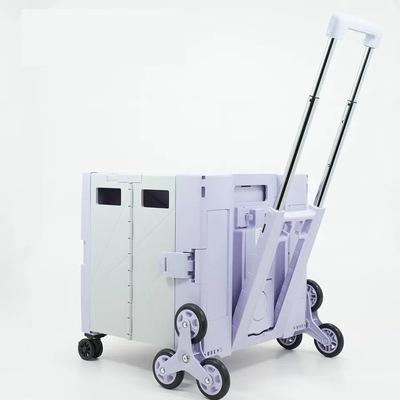 Portable Folding Supermarket Plastic Shopping Cart 3" Diameter Wheels