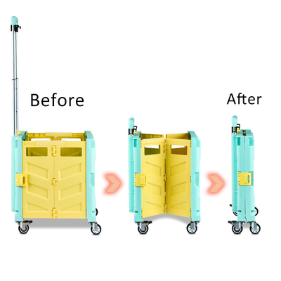 Folding Portable Rolling Crate Wheel Box Shopping Trolley With Lid Wear Resistant