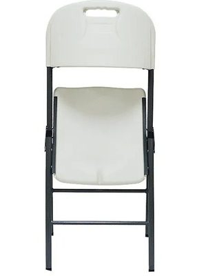 White Portable Plastic Folding Chair Metal Frame Outdoor Garden Picnic Chair