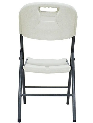 White Portable Plastic Folding Chair Metal Frame Outdoor Garden Picnic Chair