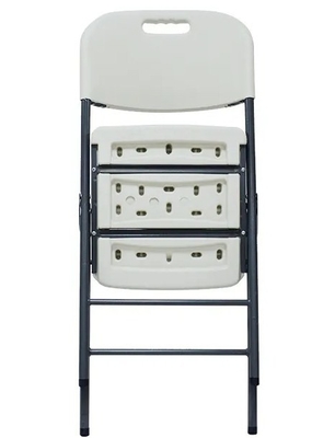 White Portable Plastic Folding Chair Metal Frame Outdoor Garden Picnic Chair