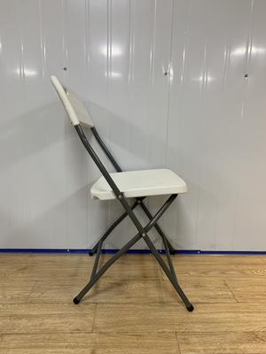 Outdoor White Plastic Metal Folding Chairs For Events Garden Party Chairs