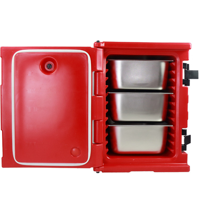 Insulated Food Pan Carrier with Nylon Handles Detachable Lid Four Bottom Wheels