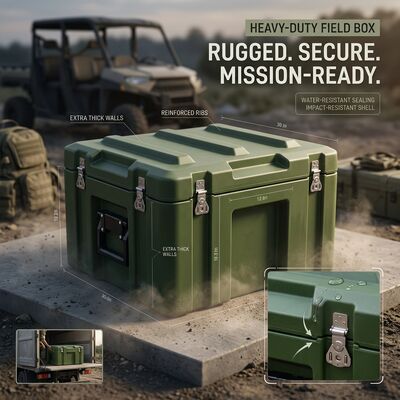 UV Stabilized Rotomolded Tool Box Outdoor Rated LLDPE All-Weather Equipment Storage for Open-Air Construction Site