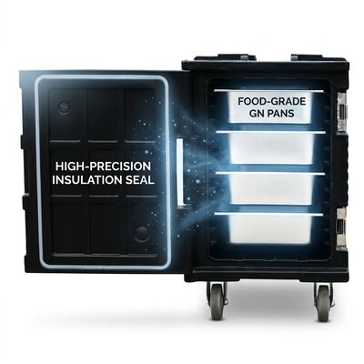 Pan Carrier with Gastronorm Pans 48L Complete GN Pan Transport System Stainless Steel Pans Included