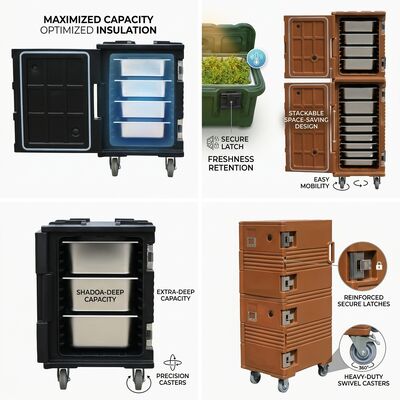 Heavy-Duty Catering Box 105L Reinforced Rotomolded Insulated Food Carrier with Forklift Base Marine Grade