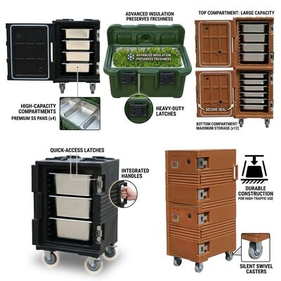 Plastic Insulated Food Carrier 25L Lightweight Rotomolded Thermal Box Compact Catering Container