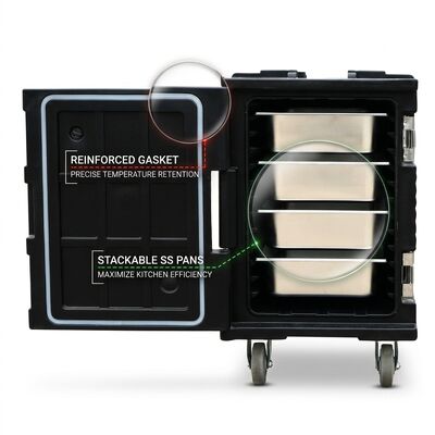 Rotomolded Food Carrier 95L Military Grade Insulated Food Pan Transport Box Heavy-Duty GN Pan Carrier
