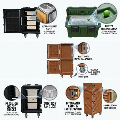 Insulated Food Delivery Box 72L Rotomolded Thermal Transport Container with Tamper-Proof Lid System
