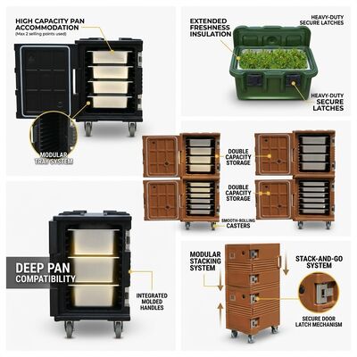 Catering Food Pan Carrier 65L Top-Loading Insulated Thermal Box for Professional Event Banquet Service