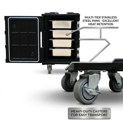 82L Insulated Food Pan Carrier Rotomolded Thermal Box for Catering Hot Cold Food Transport