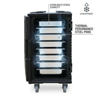 Restaurant Food Delivery Insulated Box 60L Multi-Compartment Thermal Carrier Front-Loading Branding Ready
