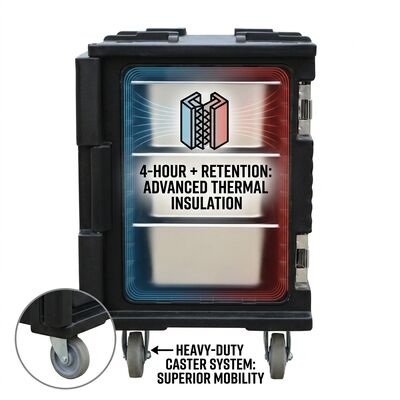 Restaurant Food Delivery Insulated Box 60L Multi-Compartment Thermal Carrier Front-Loading Branding Ready