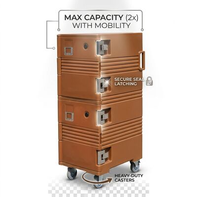 Restaurant Food Delivery Insulated Box 60L Multi-Compartment Thermal Carrier Front-Loading Branding Ready