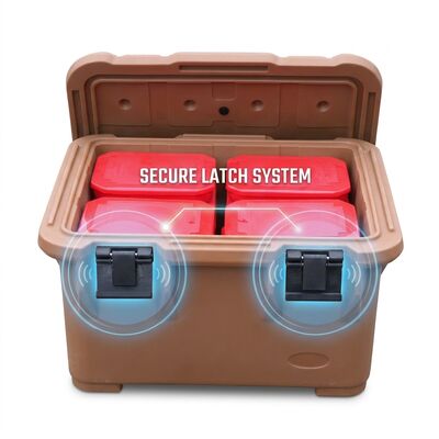 Front Loading 50L Insulated Food Transport Container with Nylon Latches Rotomolded Catering Box