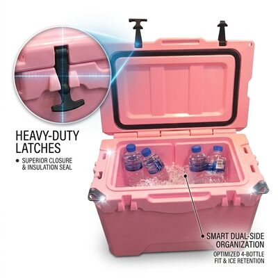 28L Rotomolded Cooler Box Portable Outdoor Ice Chest Food Grade LLDPE Camping Fishing Cooler