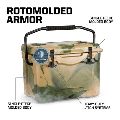 28L Rotomolded Cooler Box Portable Outdoor Ice Chest Food Grade LLDPE Camping Fishing Cooler
