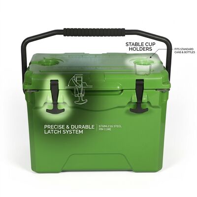 Portable 38L Rotomolded Cooler Box Outdoor Ice Chest Leak Proof Drain Plug Family Picnic Cooler