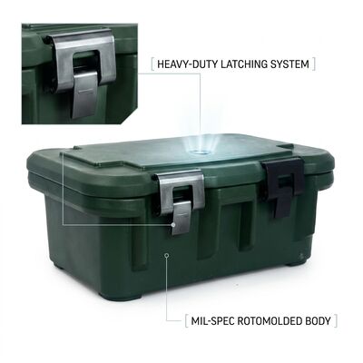 110L Military Insulated Food Containers Heavy Duty Double Wall Hot Food Pan Carrier Base Supply