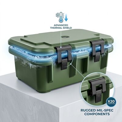 110L Military Insulated Food Containers Heavy Duty Double Wall Hot Food Pan Carrier Base Supply