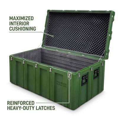Wheeled 1200mm Rotomolded Tool Box IP65 Waterproof Long Equipment Transport Case LLDPE Military