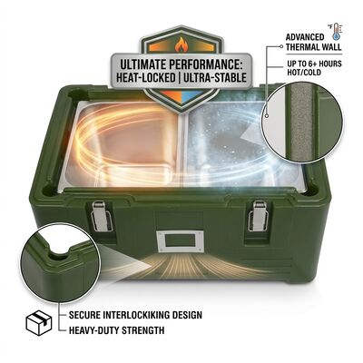 Heat Retaining 30L Insulated Food Pan Carrier GN Pan Catering Thermal Transport Box