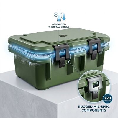 Double-Wall 90L Military Insulated Food Carrier for Armed Forces Field Kitchen Supply