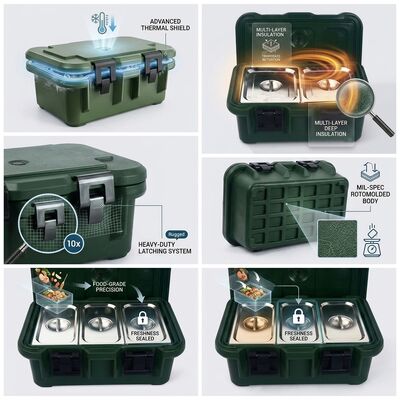 Double-Wall 90L Military Insulated Food Carrier for Armed Forces Field Kitchen Supply