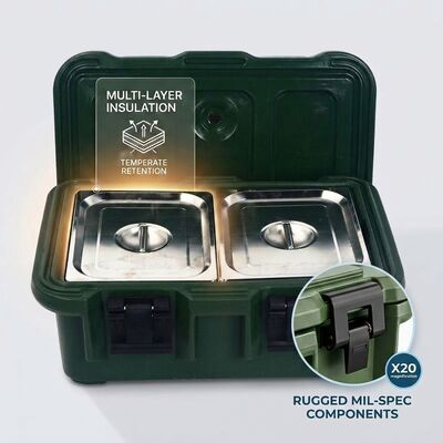 Stackable 110L Military Food Transport Box for Defense Bulk Ration Procurement