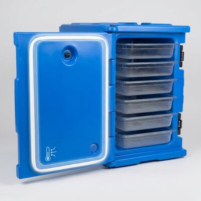 Heavy-Duty Catering Box 90L Commercial Rotomolded Insulated Food Transport Cabinet Four Casters 635x460x640mm