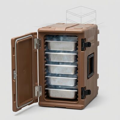 Cater Box 30L Insulated Catering Box Small Event Food Transport Carrier PE GN Pan Stackable 630x450x310mm