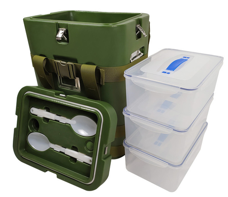 36L Military Insulated Food Containers Seamless Double Wall Delivery Backpack