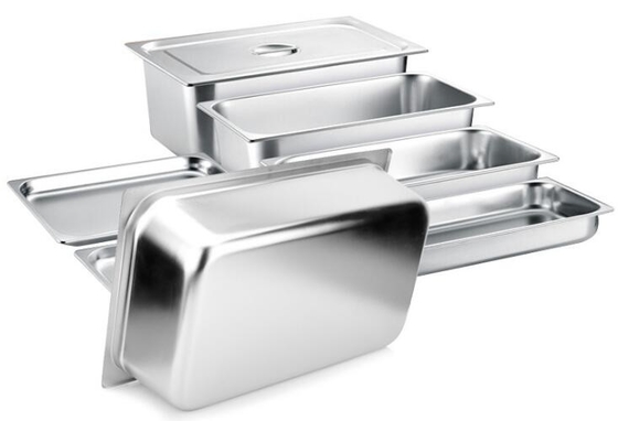 1/4 2/4 Stainless Steel Food Pan , 201 304 Stainless Steel GN Container