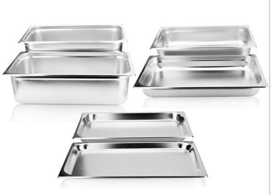 1/4 2/4 Stainless Steel Food Pan , 201 304 Stainless Steel GN Container