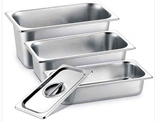 1/4 2/4 Stainless Steel Food Pan , 201 304 Stainless Steel GN Container