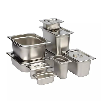 1/4 2/4 Stainless Steel Food Pan , 201 304 Stainless Steel GN Container