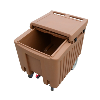 110 Liters Plastic Portable Ice Bin On Wheels For Beverage And Meal Service